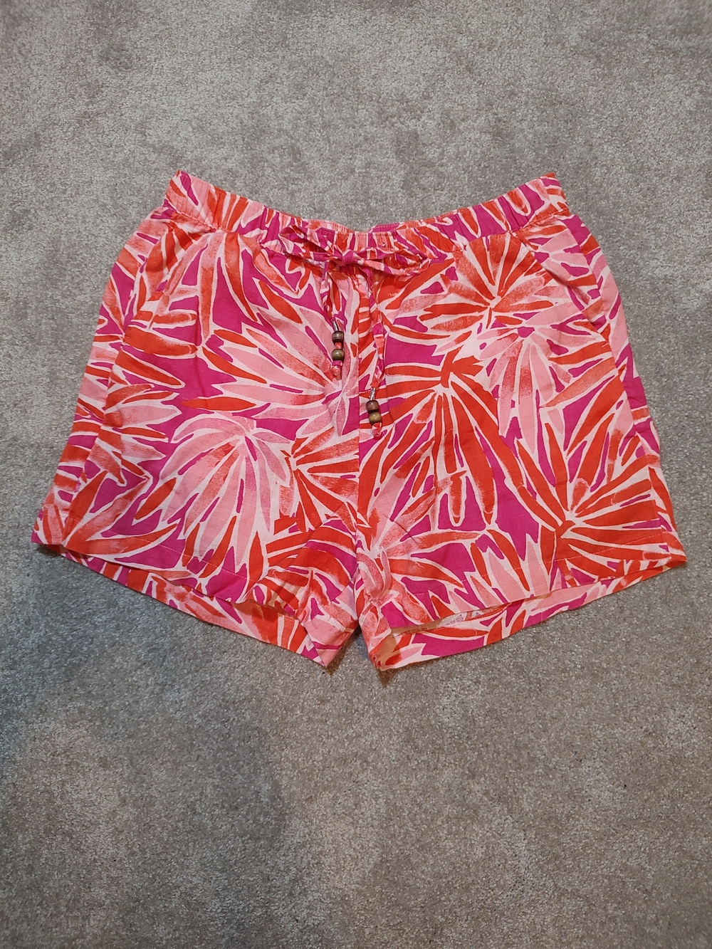 Sigrid Olsen Pink & Orange Tropical Pull-On Shorts